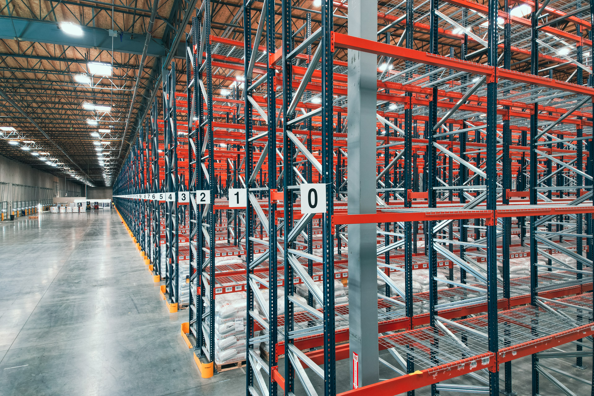 Industrial pallet racking warehouse in Mount Pleasant, South Carolina