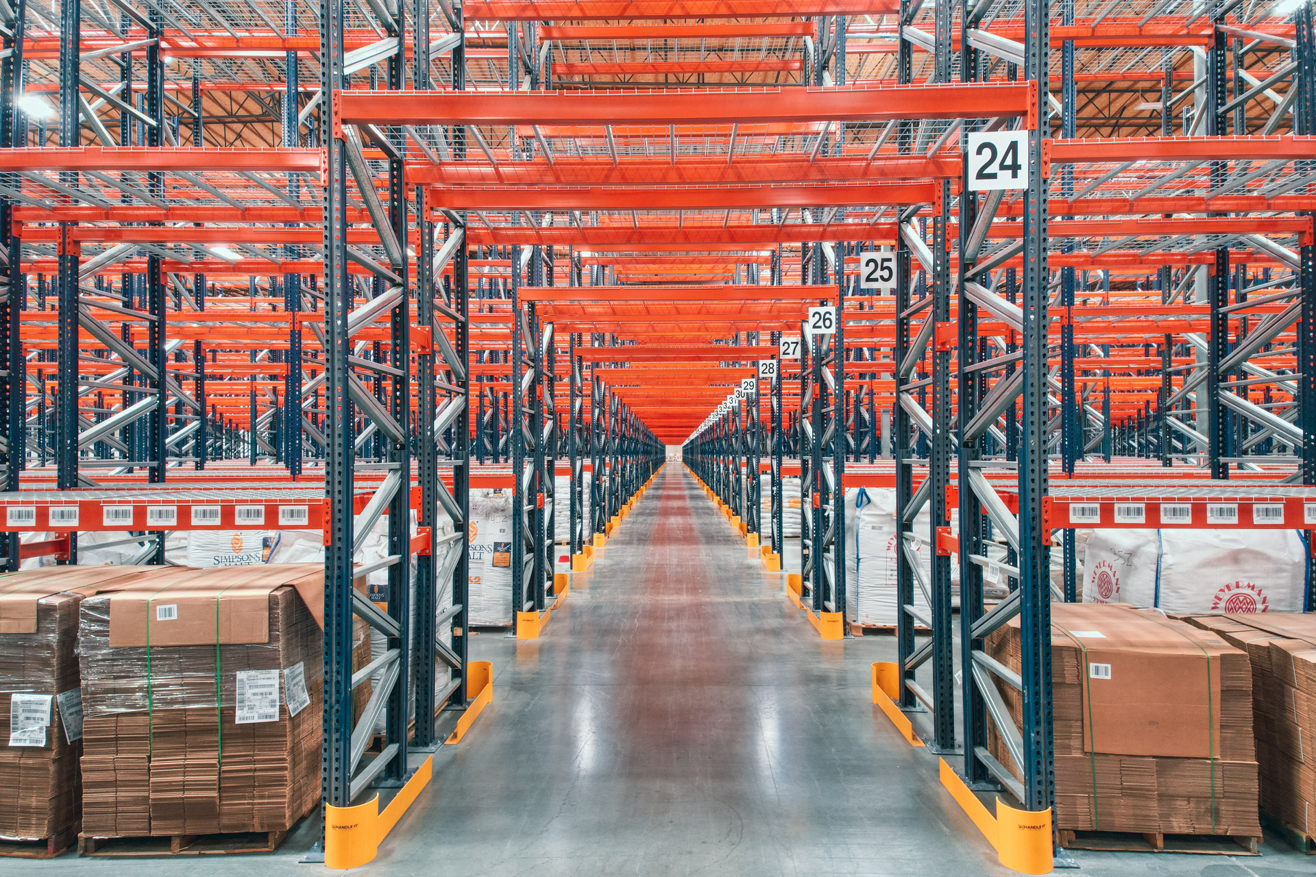 Industrial pallet racking installation in Mount Pleasant warehouse